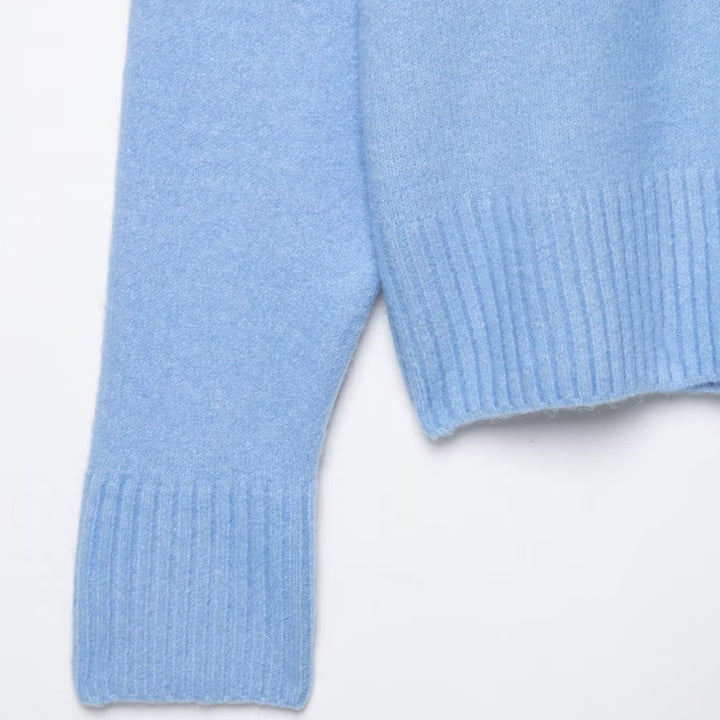 Damen Oversize V-Ausschnitt Pullover mit überschnittenen Schultern und breitem Rippbund Drune