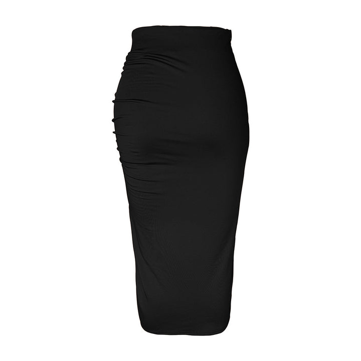 Damen Maxi-Rock mit hohem Schlitz und raffiniertem Rüschendesign Drune