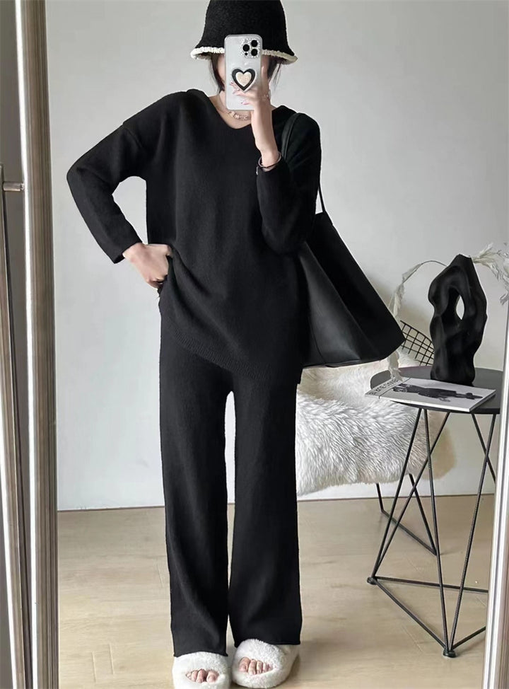 Damen Kuscheliges Strickensemble mit weitem Schnitt und elegantem Design Drune