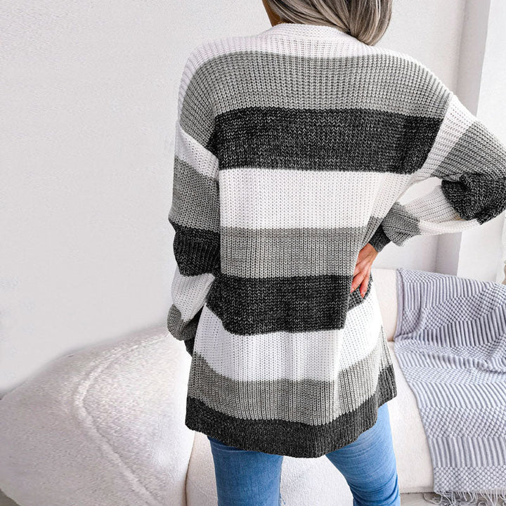 Drune | Gestreifte Strickjacke Im Lässigen Stil