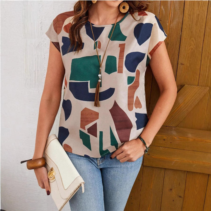 Damen lässige Bluse mit geometrischem Muster Drune
