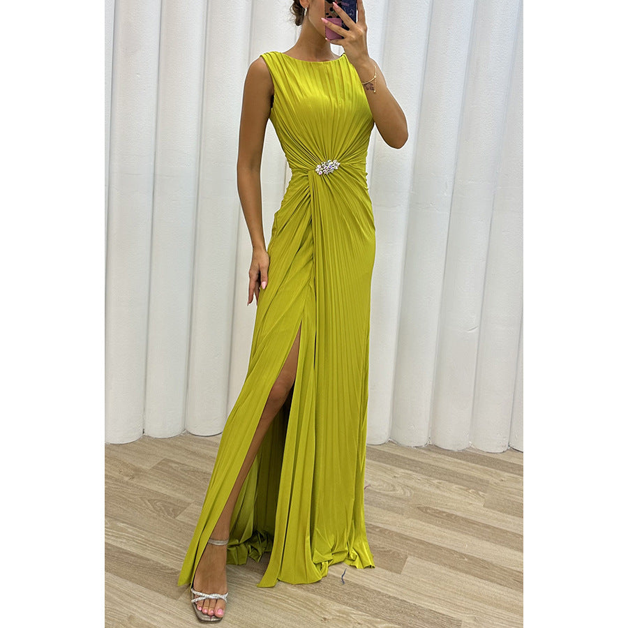 Damen Abendkleid mit eleganter Drapierung und schulterfreier Optik Drune