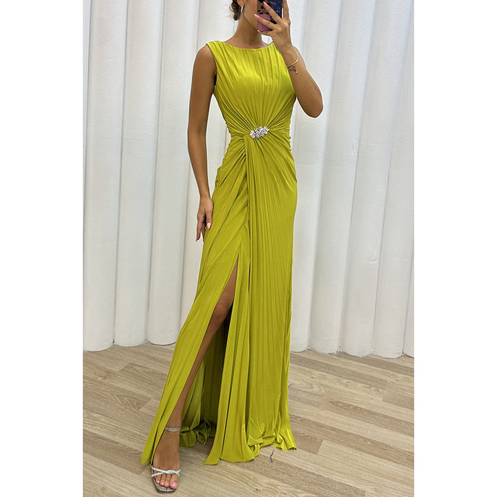 Damen Abendkleid mit eleganter Drapierung und schulterfreier Optik Drune