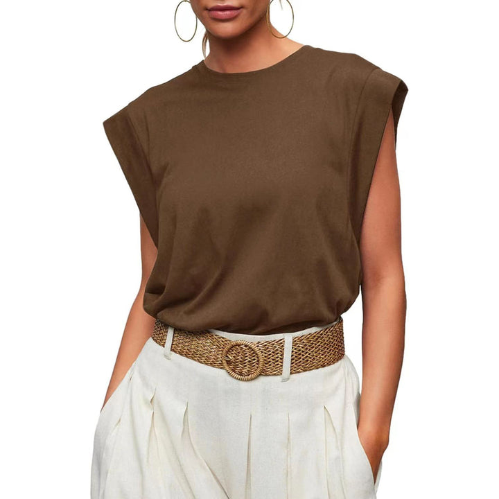Damen Stylish Oversized T-Shirt mit Schulterpolstern Drune
