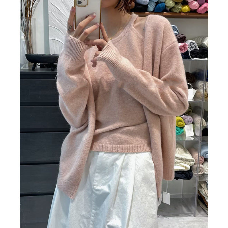 Damen warmer Woll-Cardigan mit modernem Schnitt und lässigen Ärmeln Drune