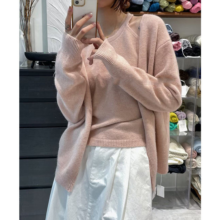Damen warmer Woll-Cardigan mit modernem Schnitt und lässigen Ärmeln Drune