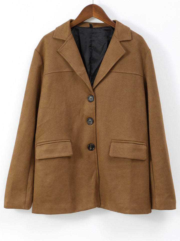 Damen Langer Doppelreihiger Trenchcoat aus Veloursleder-Optik mit Taillengürtel Drune