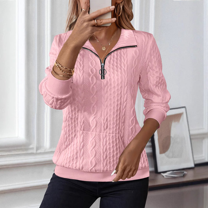Damen Strickpullover mit Reißverschluss Drune