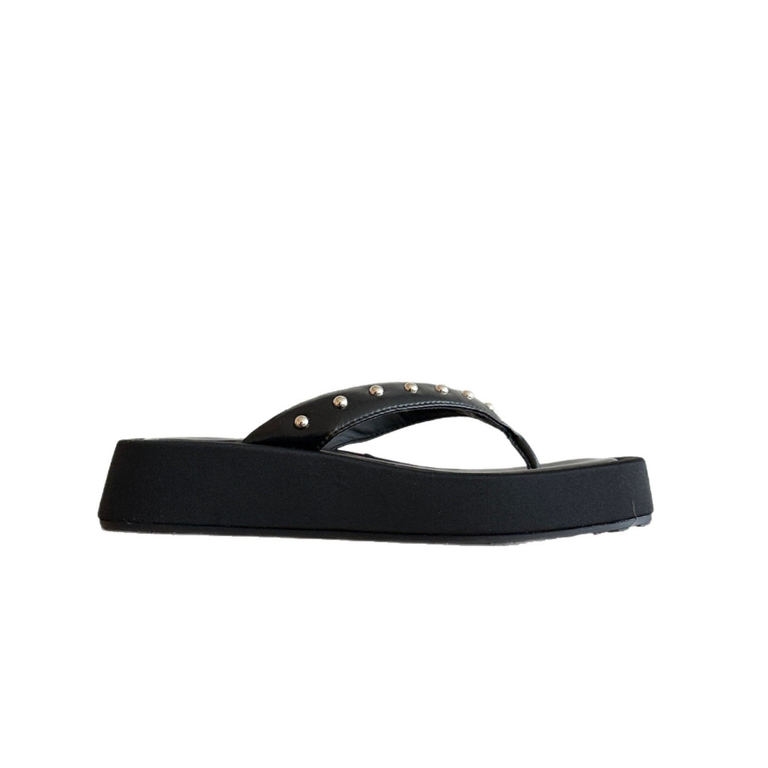Damen modische Zehentrenner-Sandalen mit luxuriösem Nieten-Detail Drune