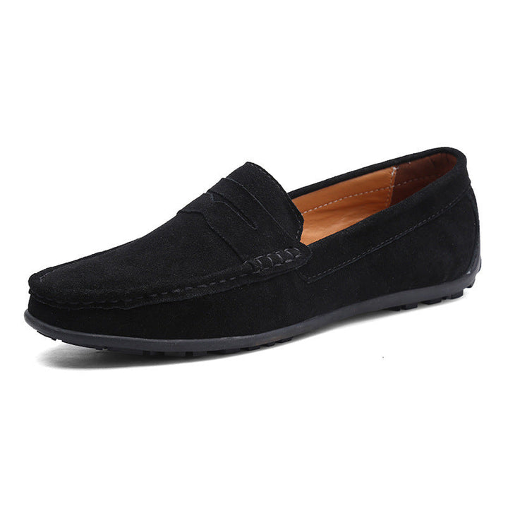 Herren nan eleganter Wildleder-Loafer mit handgenähter Moccasinnaht und rutschfester Gummiprofilsohle Drune
