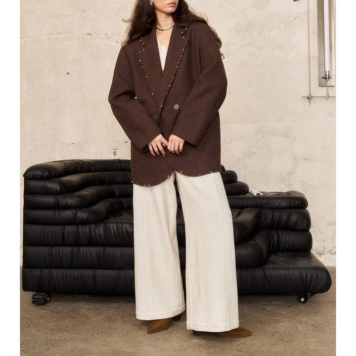 Damen Oversized Blazer mit Dekorstich Drune