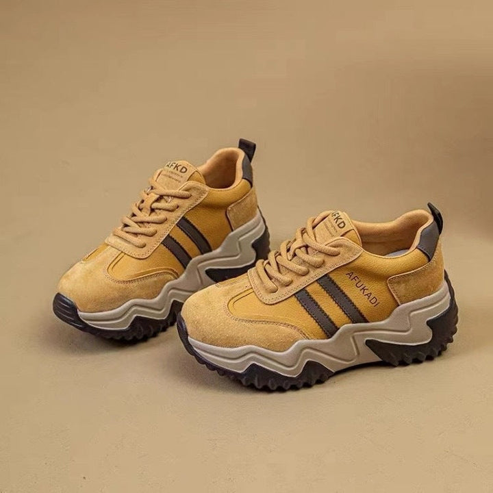 Damen Chunky Sneakers mit ergonomischer Dämpfung und rutschfester Sohle Drune