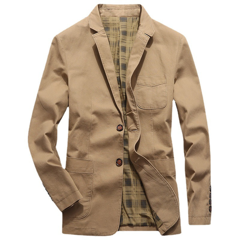 Herren Sakko im Casual-Canvas-Look mit kontrastiertem Innenfutter und aufgesetzten Taschen Drune