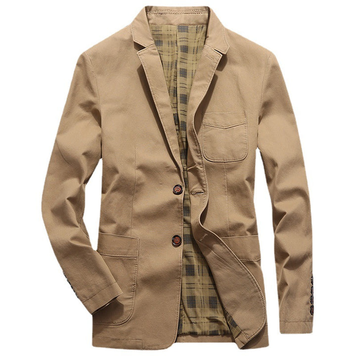 Herren Sakko im Casual-Canvas-Look mit kontrastiertem Innenfutter und aufgesetzten Taschen Drune