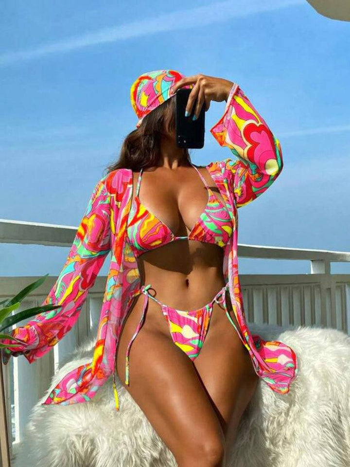 Damen Bikini-Set mit floralem Design und lässigem Cover-Up Drune