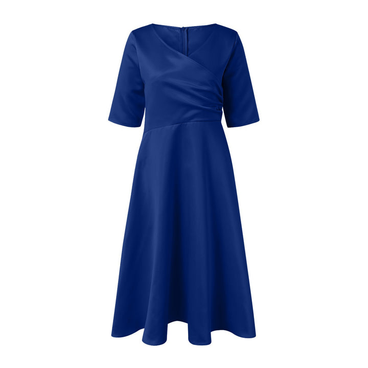 Damen Wickelkleid mit elegantem V-Ausschnitt und schwingendem Saum Drune