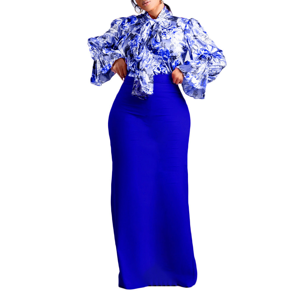 Damen Bluse mit verspieltem Rüschensaum und floralem Druck Drune