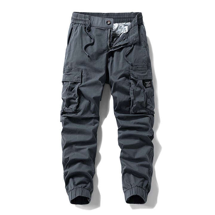 Herren Cargo-Jogger im technischen Utility-Design mit elastischem Tunnelzugbund und Mehrfachtaschen Drune