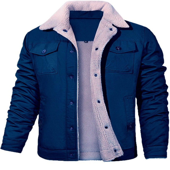 Herren Utility-Arbeitsjacke aus Canvas mit Kunstfellkragen und gesteppter Innenfütterung Drune