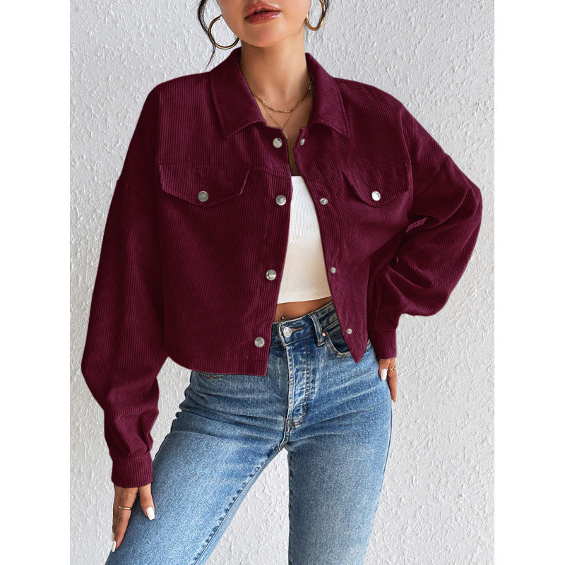 Damen Cordjacke im cropped Design Drune