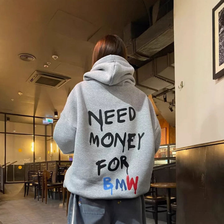 Damen Oversized Hoodie mit stylischem Schriftzug Drune