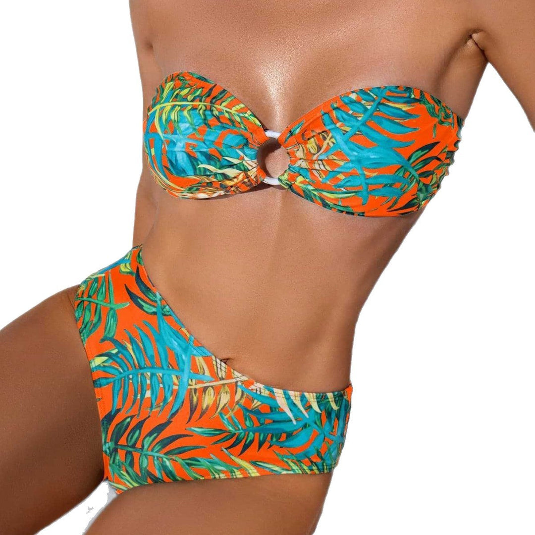 Damen Hochgeschnittener Bikini mit einzigartigem Ring-Detail Drune