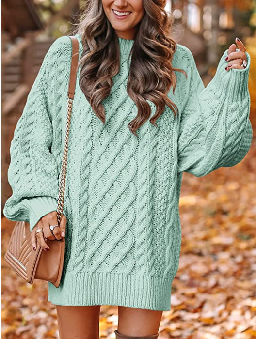 Damen grobstrick Pullover mit modernem Zopfmuster und oversized Schnitt Drune