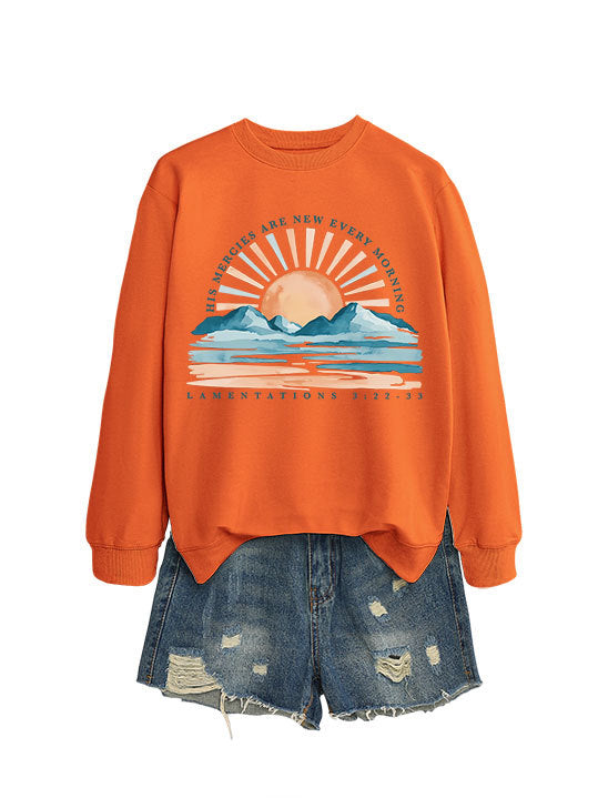 Damen Sweatshirt mit inspirierendem Sonnenaufgangsdesign und lässigem Schnitt Drune