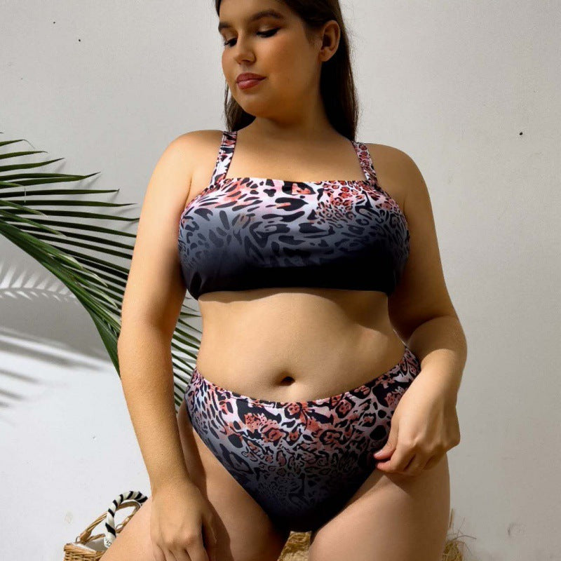 Damen Bikini-Set mit trendigem Leopardenmuster und eleganter Wickeljacke Drune