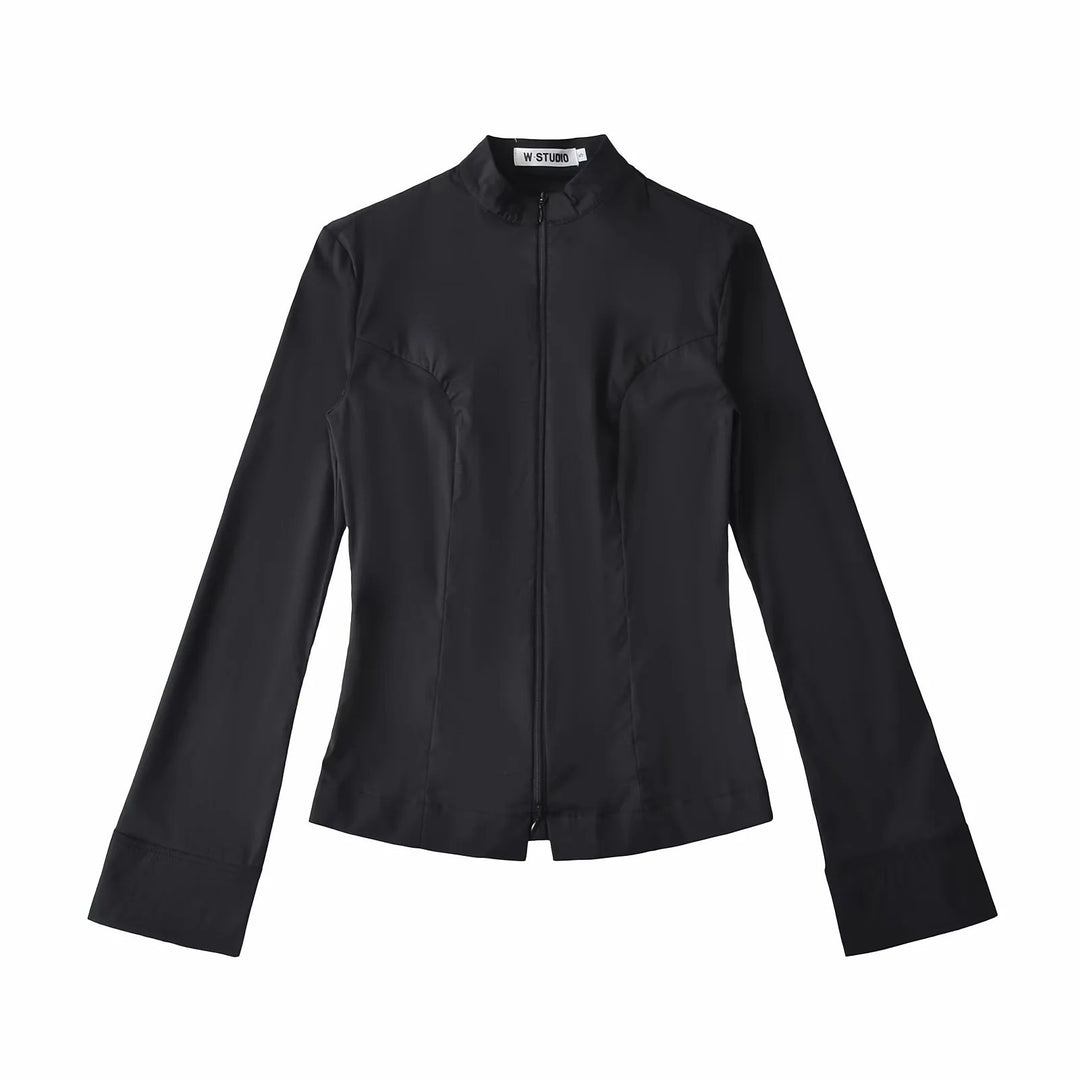 Damen Hochleistungs-Activewear-Jacke mit Stehkragen und Reißverschluss Drune