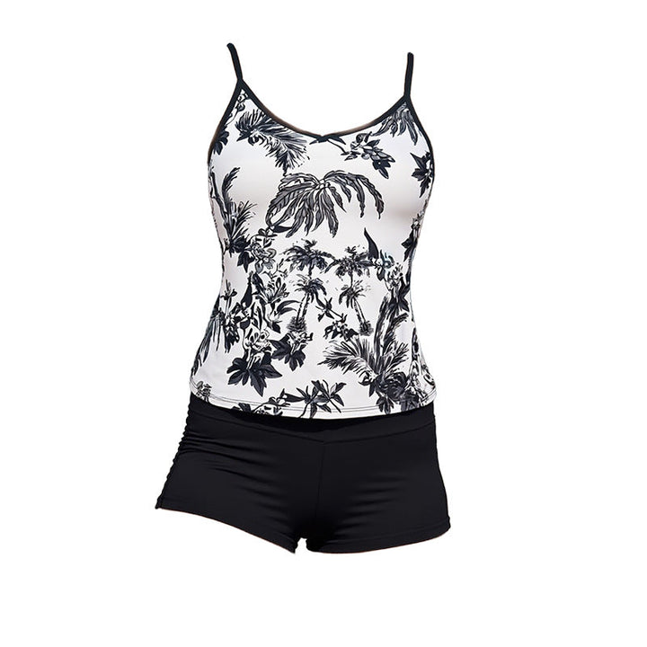 Damen Tankini mit floralem Muster und kurzen Hosen Drune