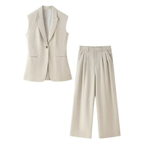 Damen nan elegante Culotte-Hose mit hoher Taille, Kellerfalten und weitem geradem Bein Drune
