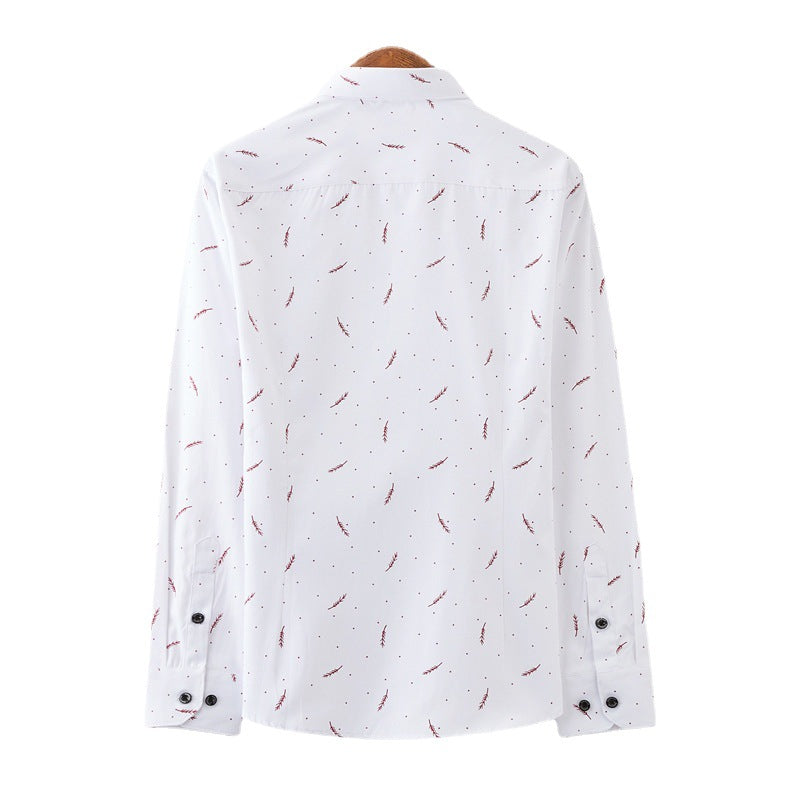Herren nan Slim-Fit Business-Hemd mit feinem botanischem Print und Kentkragen Drune