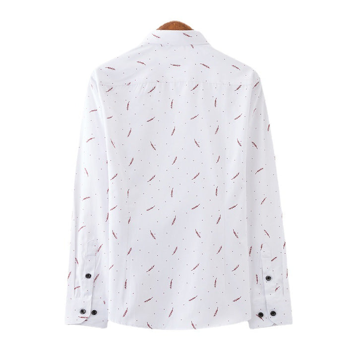 Herren nan Slim-Fit Business-Hemd mit feinem botanischem Print und Kentkragen Drune