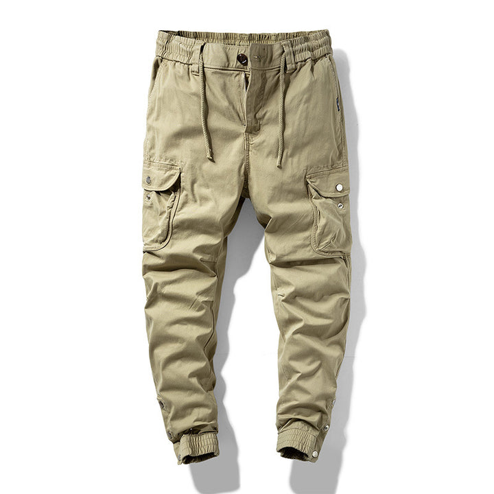 Herren Cargo-Joggerhose im Utility-Look mit elastischem Bund, Mehrfach-Taschen und gerippten Beinabschlüssen Drune