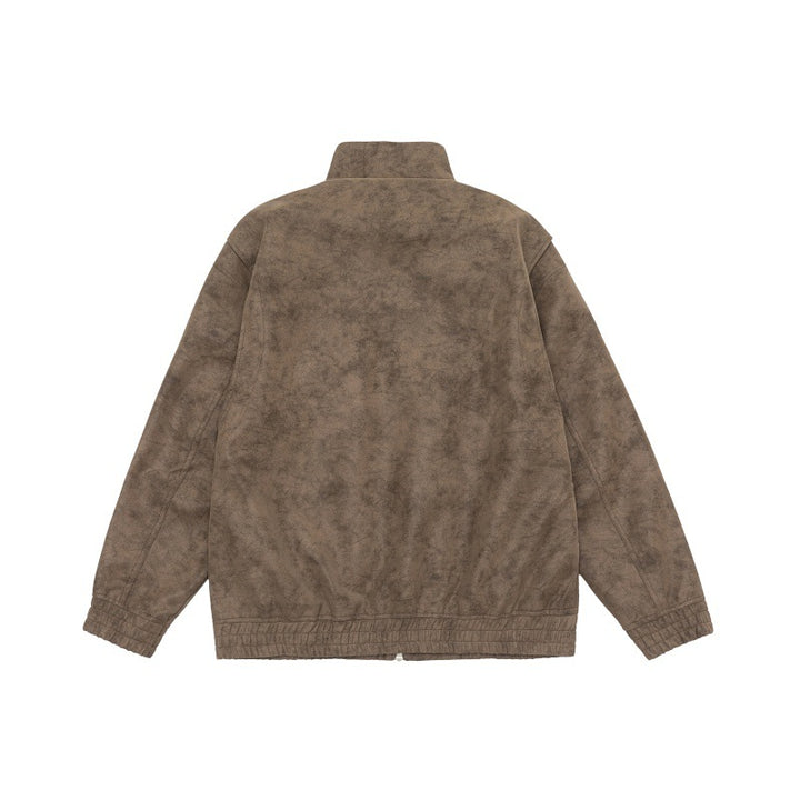 Herren Boxy Utility-Blousonjacke aus Veloursoptik mit Stehkragen und Mehrfachtaschen Drune