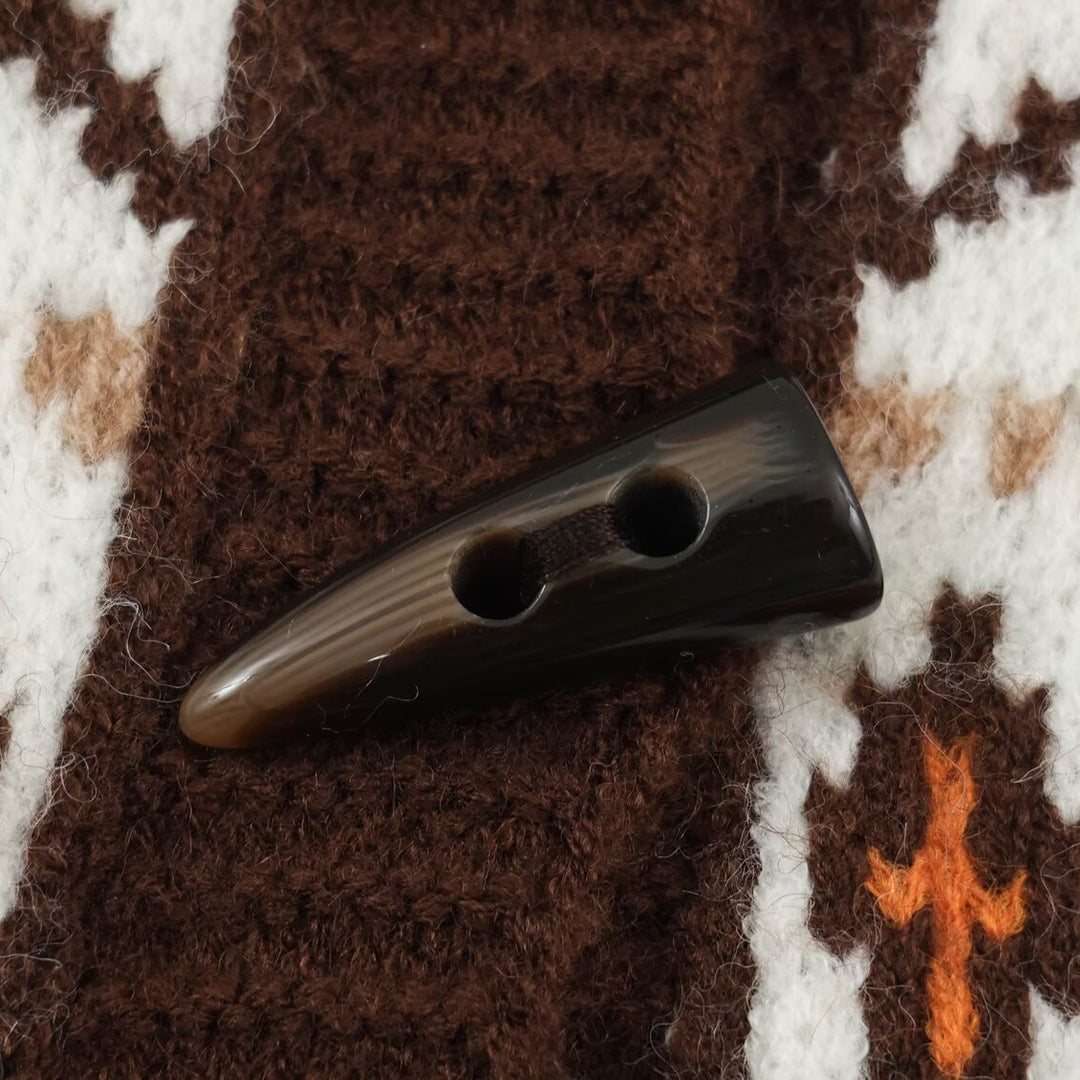 Damen Grobgestrickter Norweger-Cardigan mit Schalkragen und Hornknopfleiste Drune