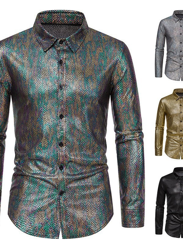 Herren elegantes Hemd mit schimmerndem Obermaterial und modernem Schnitt Drune