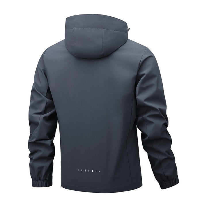 Herren Softshell-Übergangsjacke mit Kapuze, wasserabweisender Membran & verschweißten Nähten Drune
