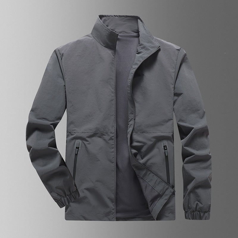 Herren Leichte Windjacke mit hohem Kragen Drune