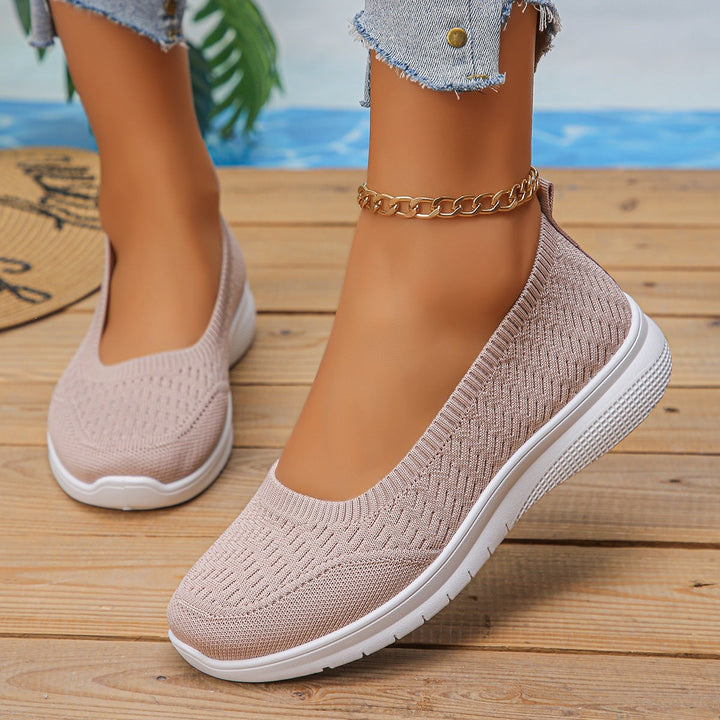 Damen Slip-On Freizeitschuhe mit atmungsaktivem Obermaterial Drune