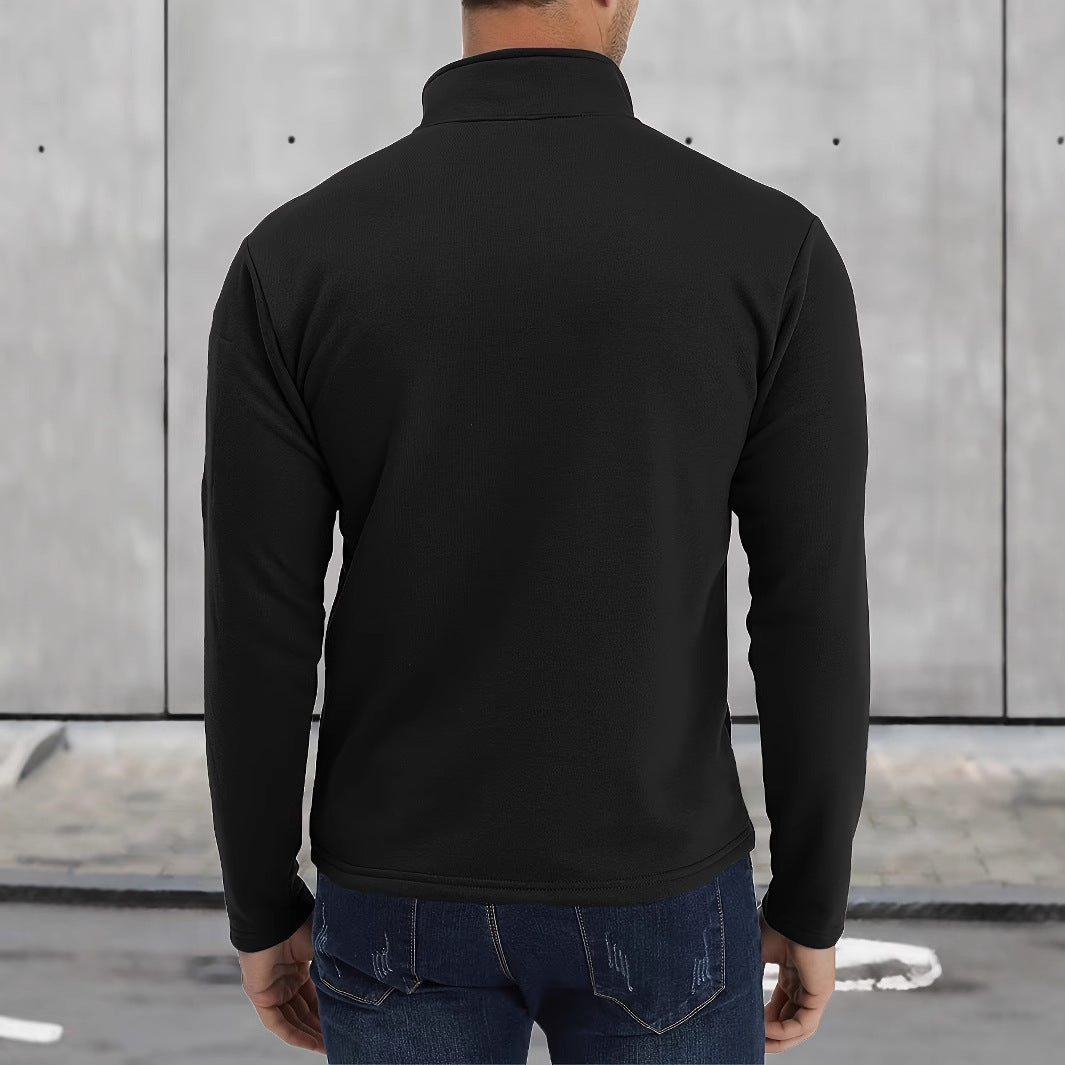Herren Taktischer Halb-Reißverschluss Pullover mit Ärmeltasche und patriotischem Brustprint Drune