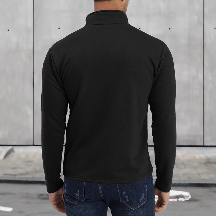 Herren Taktischer Halb-Reißverschluss Pullover mit Ärmeltasche und patriotischem Brustprint Drune