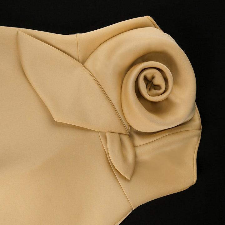Damen elegantes Trauzeugen-Kleid mit voluminösem Rosen-Detail Drune