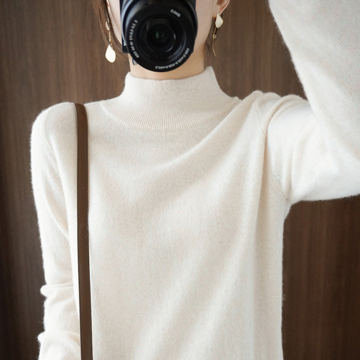 Damen Mockneck-Pullover aus flauschigem Angora-Mix mit legerer Ballonärmel-Silhouette Drune