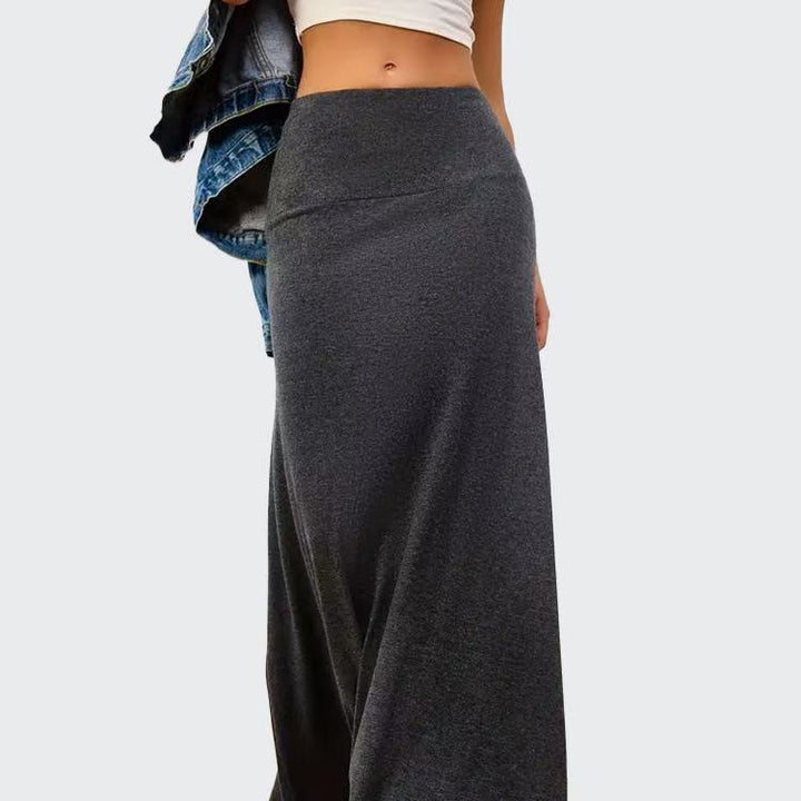Damen Maxi-Rock aus weichem Stretch-Material mit hohem Taillenbund Drune