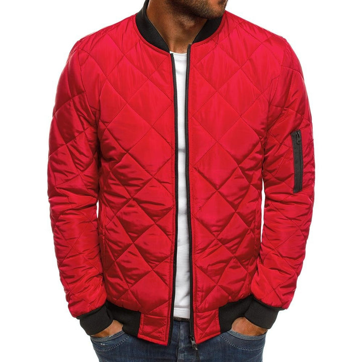 Herren nan leichte gesteppte Blousonjacke mit Diamantstepp, elastischen Rippbündchen und Ärmel-Reißverschlusstasche Drune