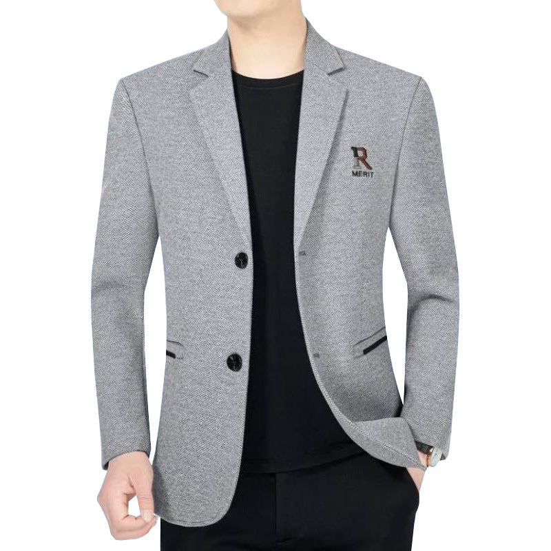Herren Slim-Fit Sakko mit dezentem Logo und StrukturgewDrunee Drune
