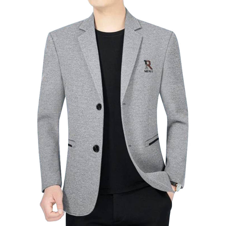 Herren Slim-Fit Sakko mit dezentem Logo und StrukturgewDrunee Drune