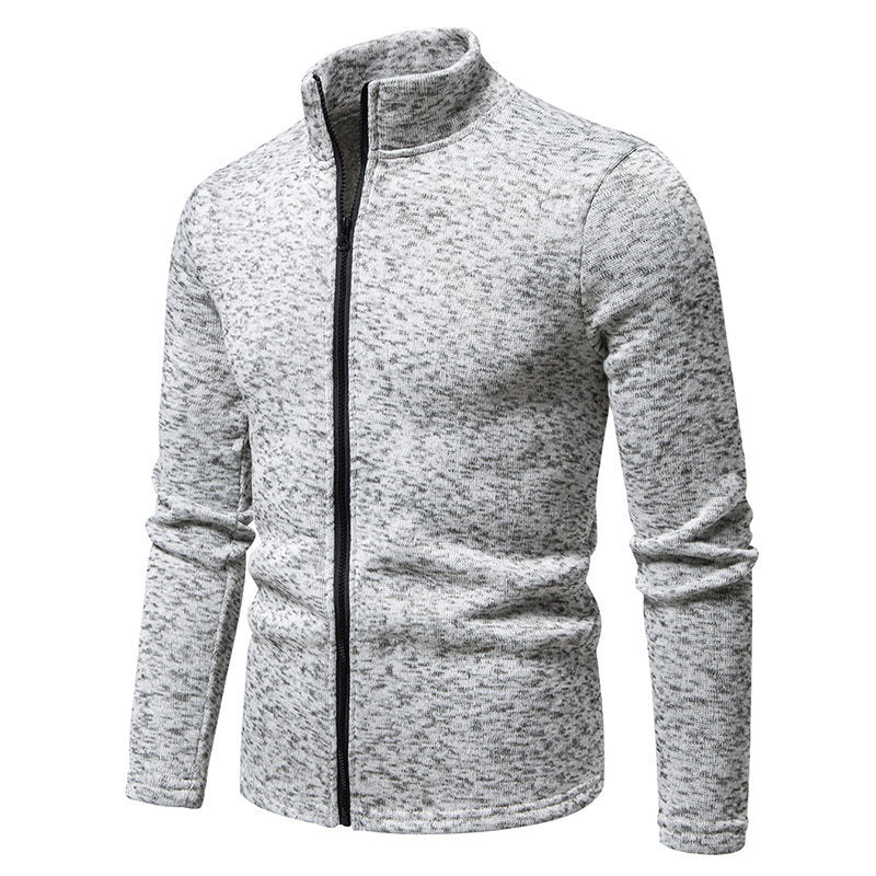 Herren Fleecejacke mit hoher Stehkragen und durchgehendem Reißverschluss Drune